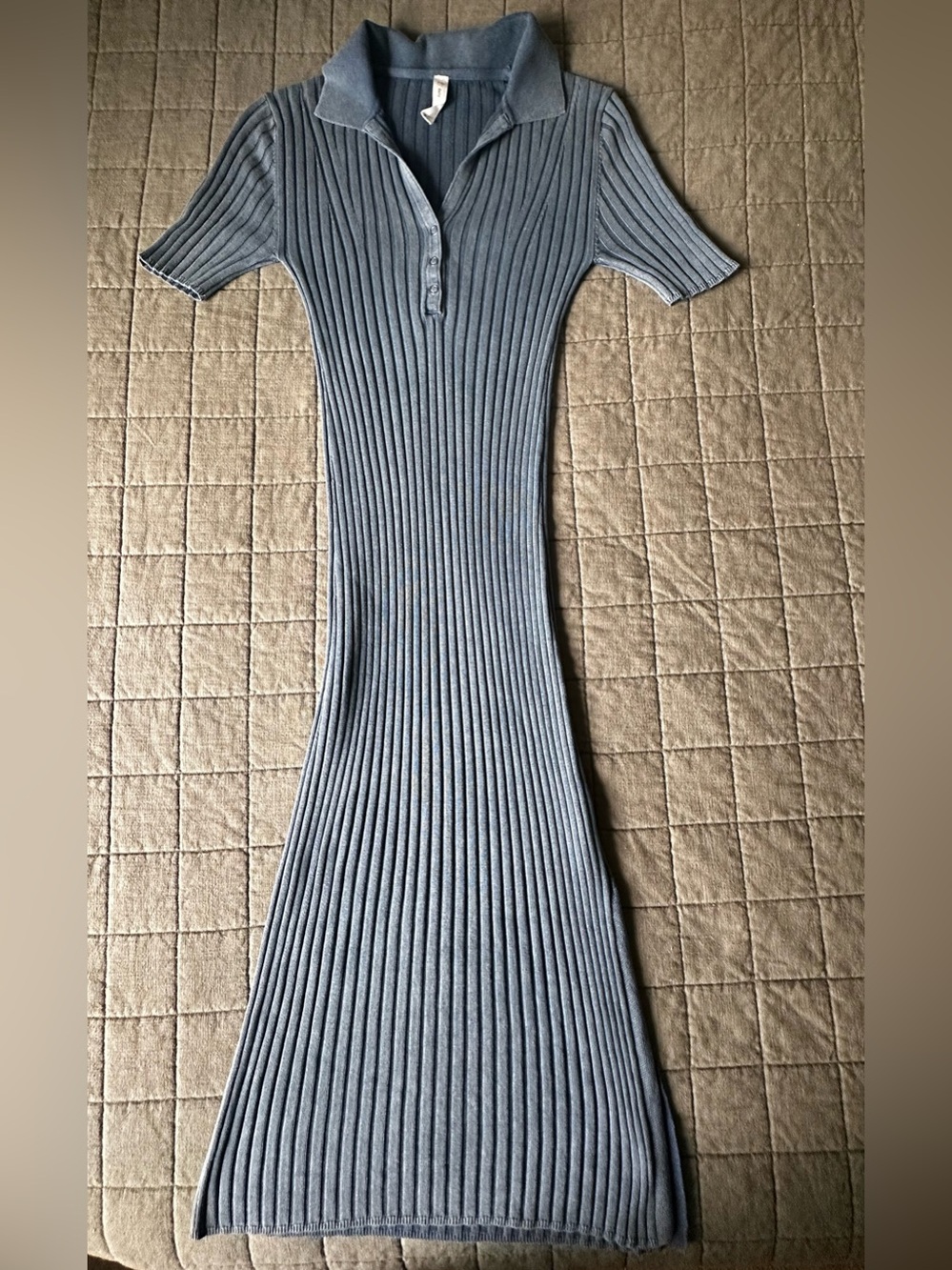 Daily Practice Anthropologie Ribbed Knit Midi Polo Dress Size Small - Picture 7 of 10